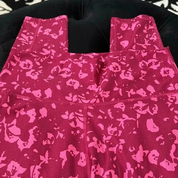 FABLETICS Floral Full Length High Waist Leggings Hot Pink Barbie Workout Yoga - Picture 6 of 8
